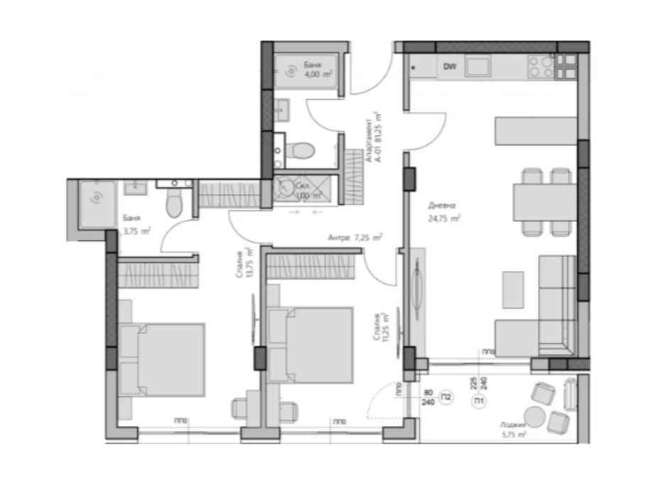 Продава се Тристаен апартамент в Пловдив, Христо Смирненски - 96 кв.м за 751 €/кв.м - Снимка #1