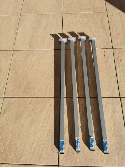 Set de patru picioare metalice, pătrate masă, 80cm H