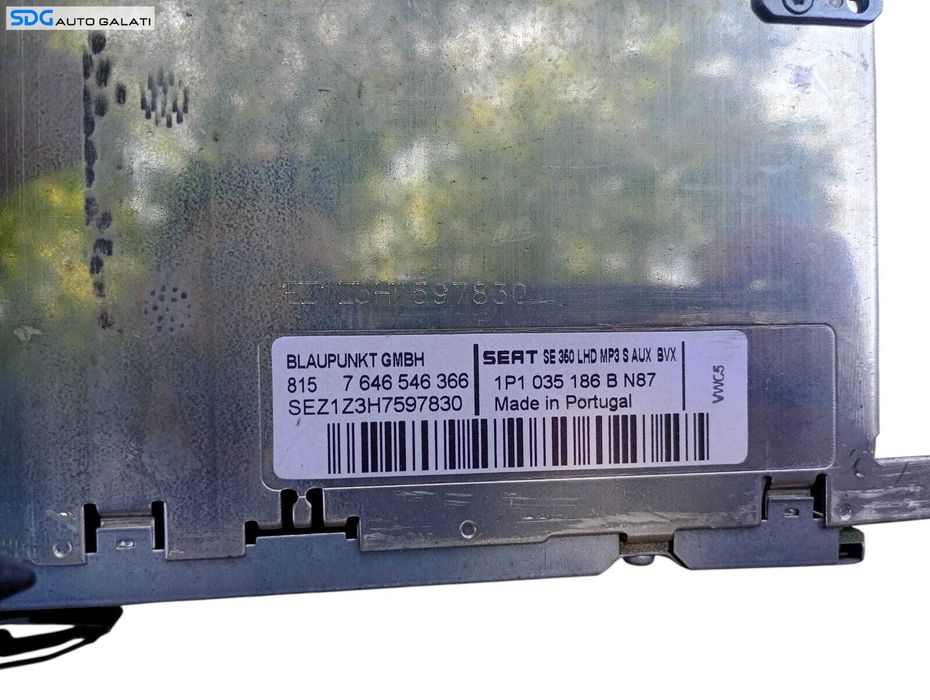 Unitate Radio CD Player Blaupunkt Seat Leon 1P 2004 - 2009 Cod 1P1035186B [LC1098]