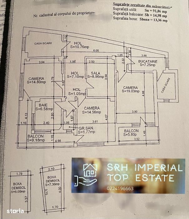 Apartament 4 camere de vânzare Parter Înalt(fizic Etaj 1) Piața Ovidiu
