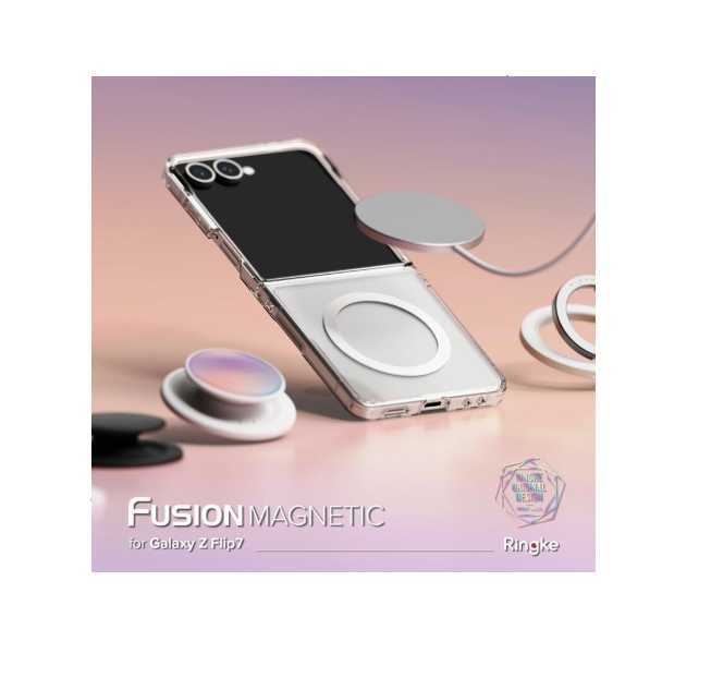 Husa Samsung Z Flip7 , MagSafe, Acryl AntiDrop, TRANSPARENTA