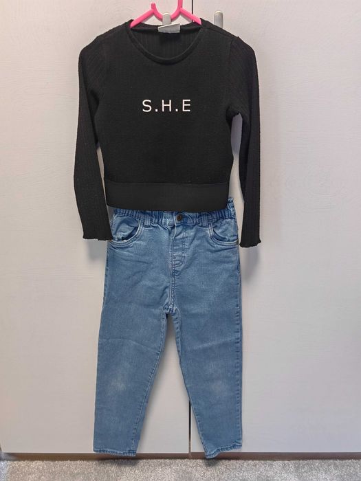 Дрехи за момиче 122 128 дънки блузи рокли комплекти Waikiki Zara H&M