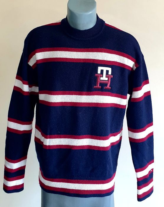 Tommy Hilfiger Monogram Oversize Wool / XS / S  ОРИГИНАЛ Мъжки Пуловер