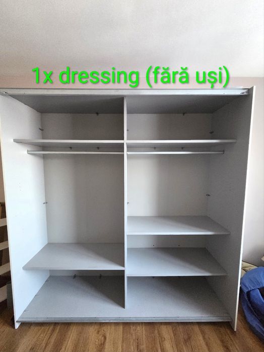 Set dulap cu uși glisante + dressing fără uși