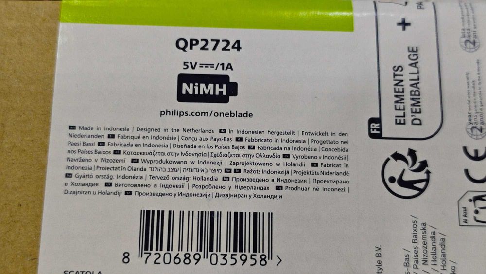 Aparat hibrid de barbierit si tuns, pentru fata, PHILIPS OneBlade QP2724/31 SIGILAT