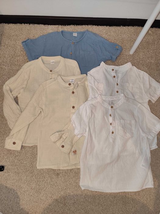 Hm pantaloni din in măr 92 , bluze din muselina măr 92-98