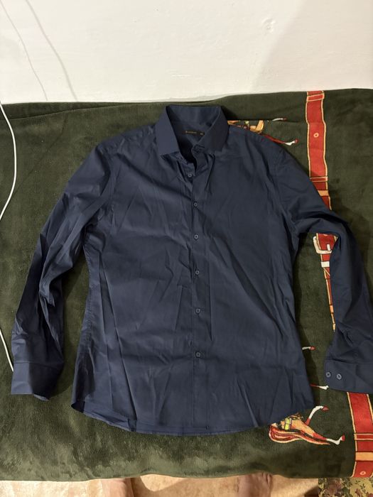 Рубашка темно синяя