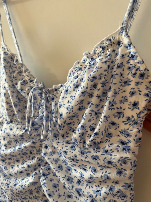 Лятна къса рокля, бяло и синьо, H&M