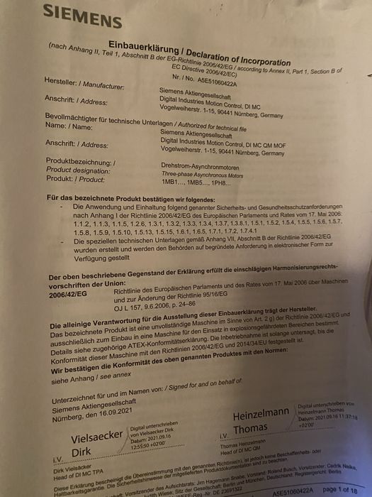 Motor electric Siemens “made in Germany”