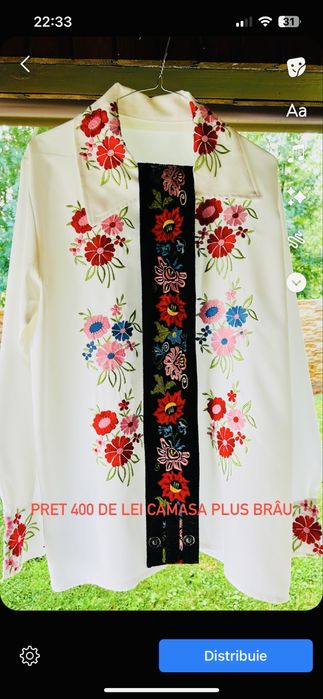 Vând 5 camași barbateasca folclorica marime 42 sau xl