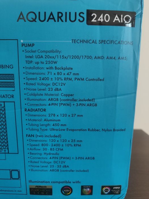 Cooler Aio 240 Aqirys Aquarius