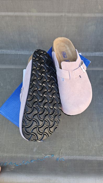 Birkenstock boston roz piele intoarsa 37