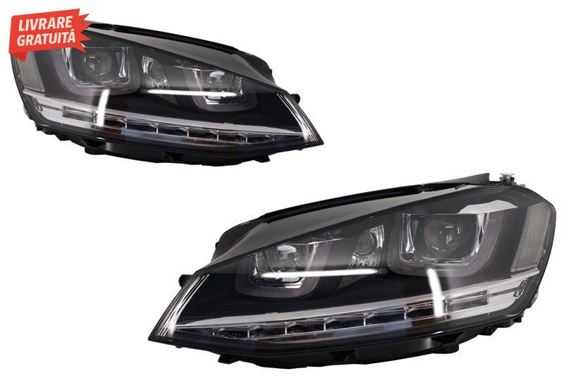 Faruri 3D LED VW Golf VII (2012-2017) R-Line LED Semnalizare Dinamica