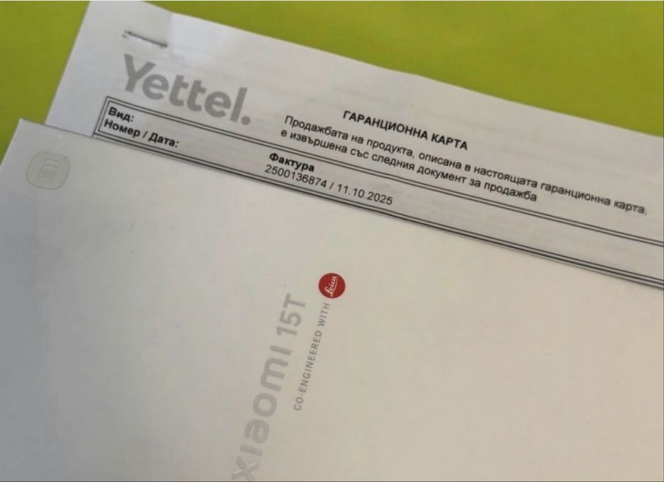 ЗАПЕЧАТАН 512GB Xiaomi 15T Yettel Гаранция 2027г. Black | Черен