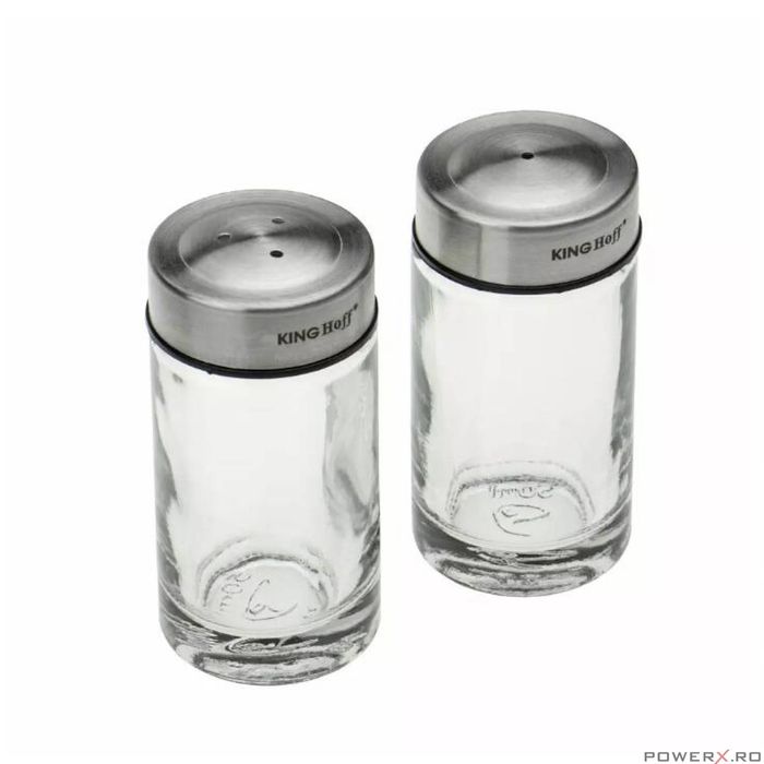 Set de 2 recipiente pentru sare si piper, 8,7x4,5x9,5 cm capacitate 50