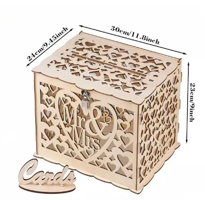 Елегантна булчинска сватбена слобяема кутия за пликове за сватба парти