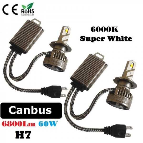 Комплект LED крушки Automat, Диодни крушки H4, 12V, 24V, 60W, 6000K