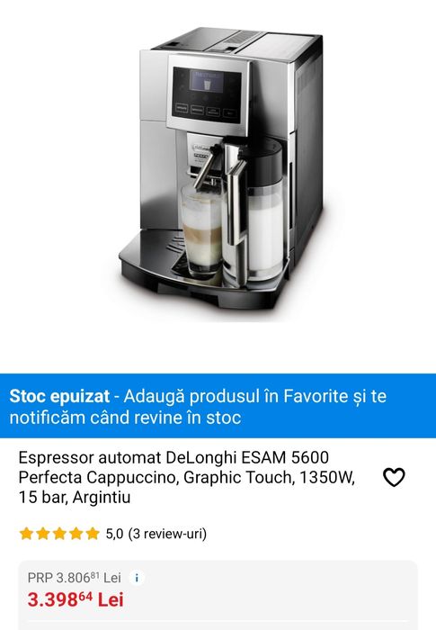 Aparat cafea DeLonghi Perfecta Perfecta Cappuccino Graphic touch
