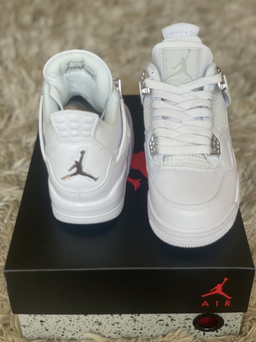 Jordan 4 Retro Pure Money Metallic Silver White