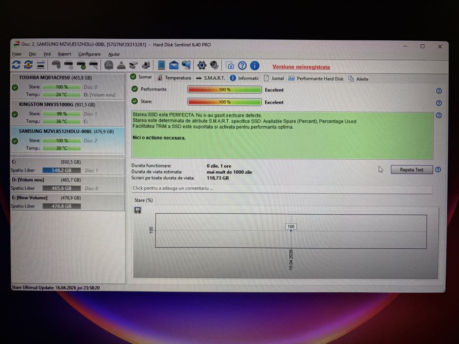 SSD Samsung 512 GB NVMe PCIe 4 x 4 ca noi