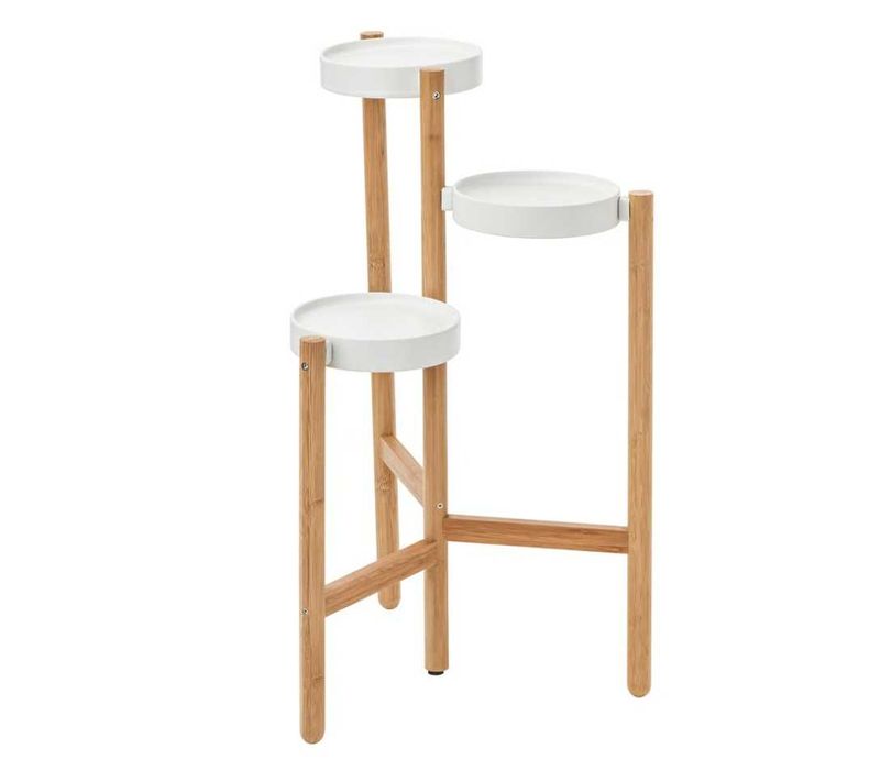 Vand suport pentru plante IKEA SATSUMAS, bambus/alb