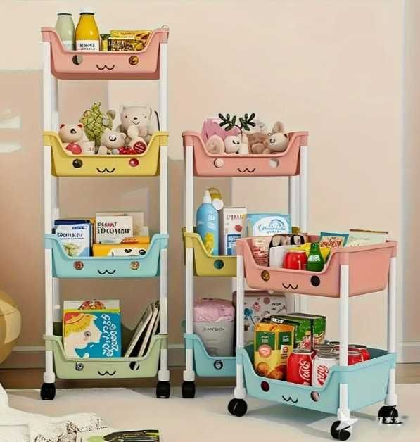 Детская многоуровневая тележка для хранения с веселым дизайном