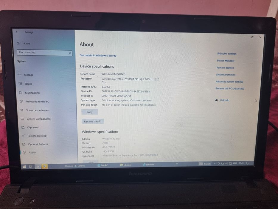 Lenova core i7 2-pakalinya