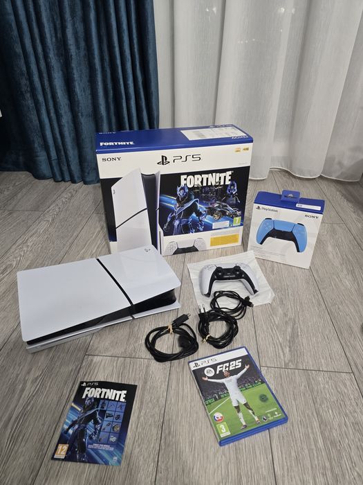 Ps5 slim disk FORTNITE EDITION +2controllere +FC25