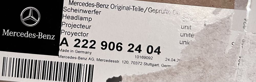 Far dreapta Mercedes S Class W222-Original-EU-A2229062404/A2229069102