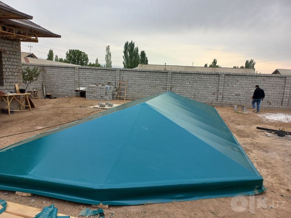 Басейин тень баннер навесларни устоновка киламиз