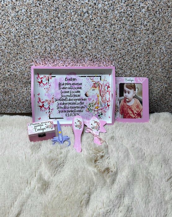 Set tăviță personalizată pentru moț – Aniversare 1 an