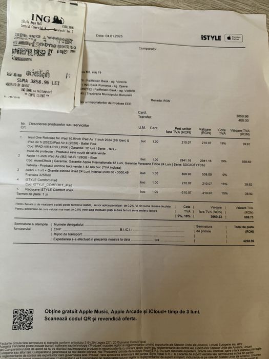 iPad Air 128Gb Wi-Fi 2024 M2 Blue cu asigurare si garantie