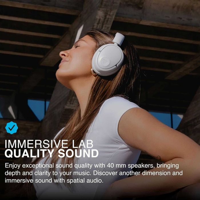 Безжични слушалки JLab JBuds LUX ANC (70+ часа батерия) - Бели