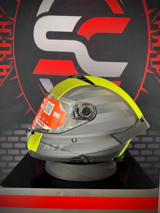 НОВА Каска MT Thunder 4 SV TREADS D3 MATT Grey Yellow