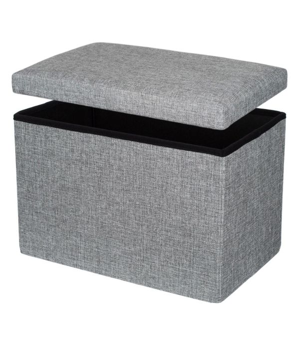 Taburet nou cu spatiu de depozitare gri 45x30x30cm