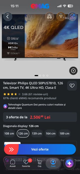 Televizor 4k qled