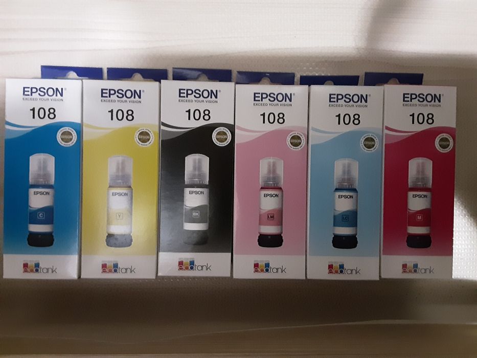 Оригинальные чернила epson 108 полный комплект 6 цветов