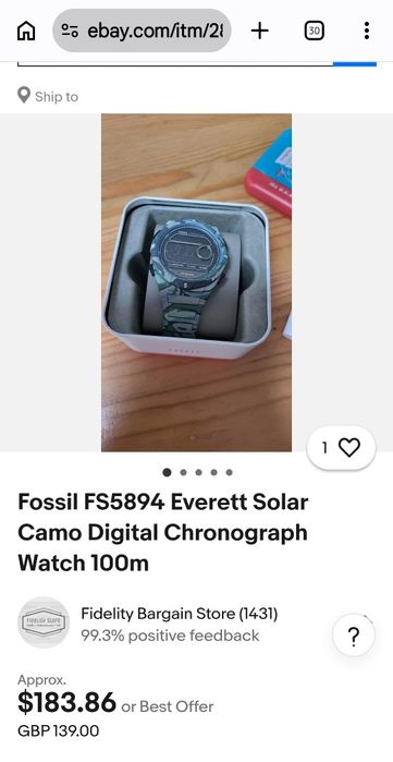Vând ceas solar Fossil