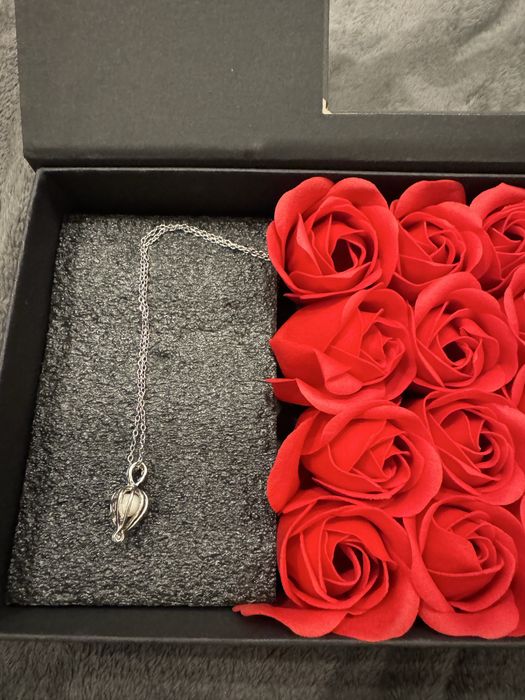 Сребристо колие с висулка с естествена перла