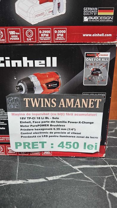 Mașina de însurubat (cu biți) fără acumulatori EINHELL