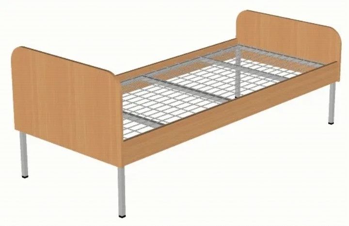 Металлическая кровать с ЛДСП элементами – практично и стильно