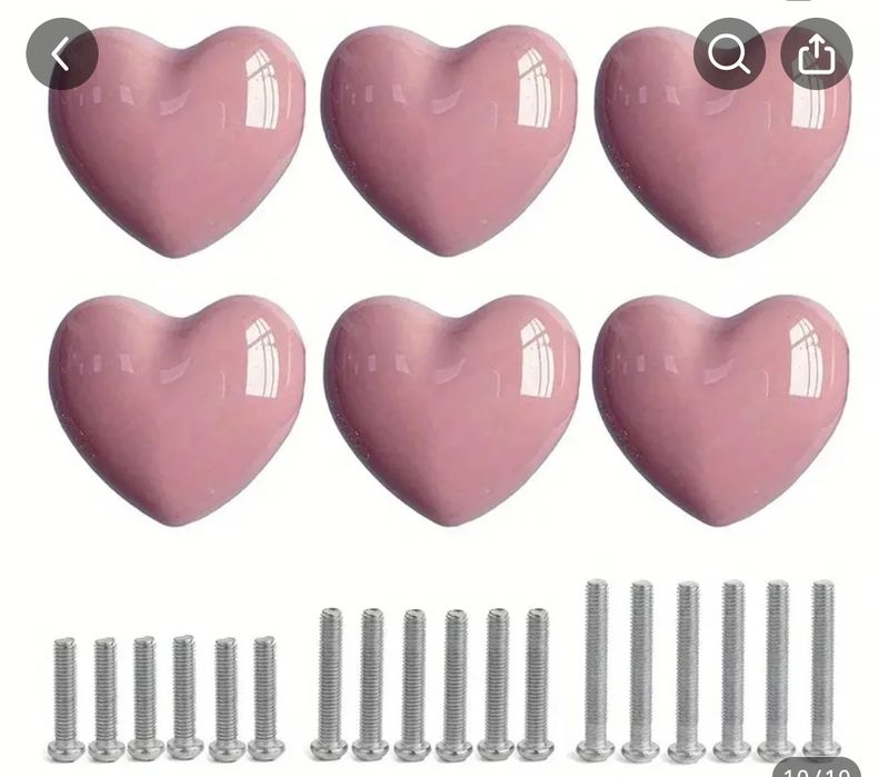 Ручки на шкаф в виде сердца