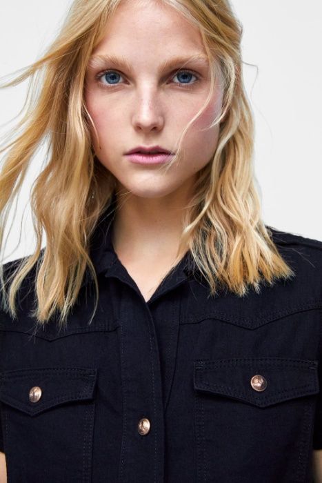 Zara дънкова риза НОВА S