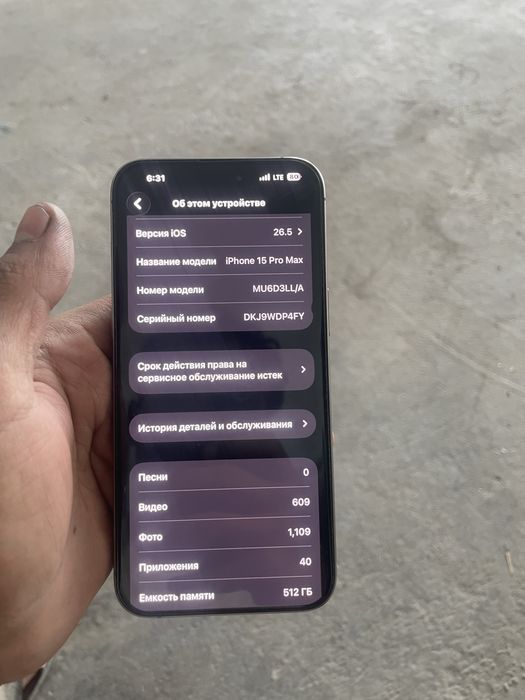 IPHONE 15 PRO MAX 512 gb soatiladi karobka dakument bor