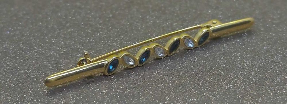 Broșă argint aurit cu zirconia