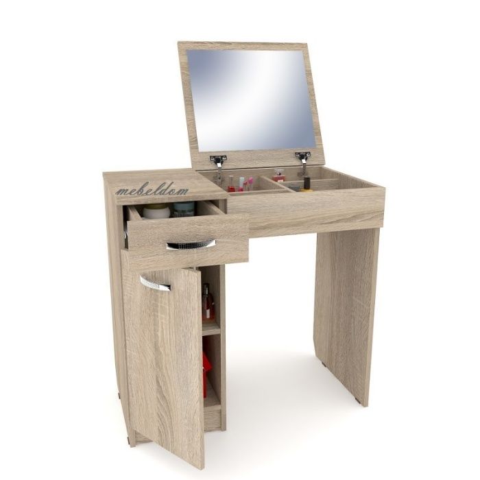 Тоалетка 90см. с чекмедже,огледало и плавна врата(код-1395)