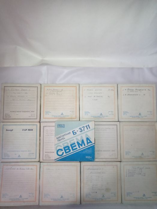 Кассеты бабинные с записями.Рок.диско.поп 9-.19 скорость.15000сум.