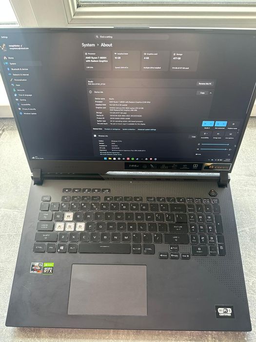 Asus ROG Strix G17 G713ic-hx010, RTX 3050, AMD RYZEN 7 4800h