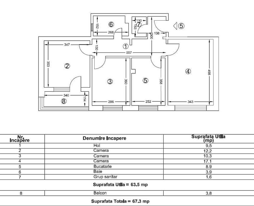 proprietar vand apartament 3 camere decomandat