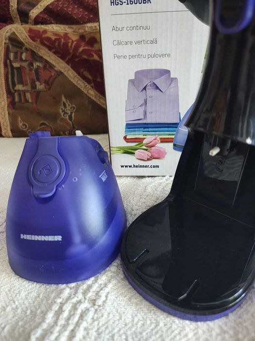 Aparat de călcat vertical cu abur Heinner HGS-1600BK, 1600W, cu cutie